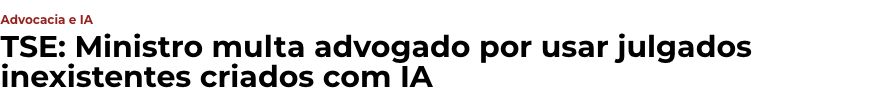 Recorte original da reportagem do Migalhas sobre multa no TSE por julgados inexistentes.